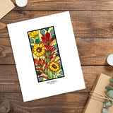 Indian Paintbrush flowers framed Sarah Angst Art giclee reproduction print. Created & reproduced in Bozeman, Montana.