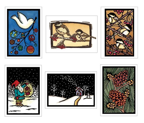 Holiday Classics Collection - 6 Pack - Sarah Angst Art Greeting Cards, Giclee Prints, Jewelry, More
