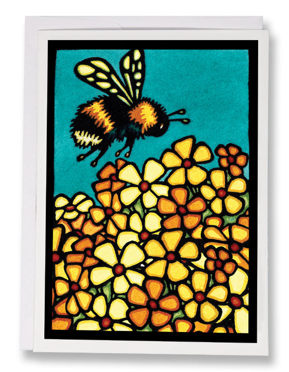 Bumble Bee - 234 - Sarah Angst Art Greeting Cards, Giclee Prints, Jewelry, More. Artist Greeting Cards for Sale. 
