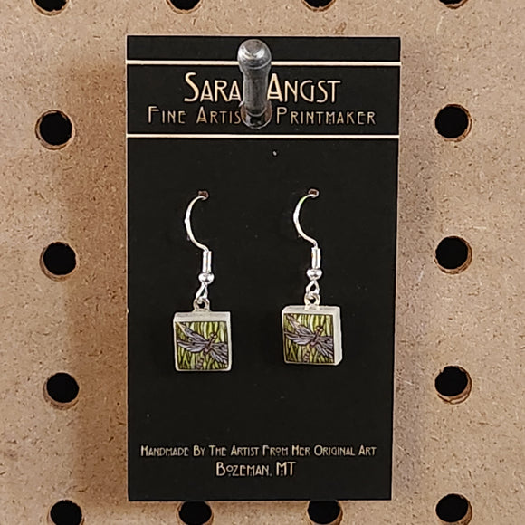 Earrings - Square Dragonfly