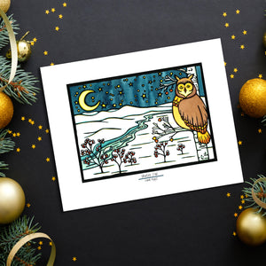 Winter Owl - Simple Giclee Print