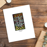 Autumn Woods framed Sarah Angst Art giclee reproduction print. Created & reproduced in Bozeman, Montana.
