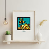 Bumble Bee framed Sarah Angst Art giclee reproduction print. Created & reproduced in Bozeman, Montana.