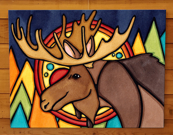 Moose in Forest Canvas
