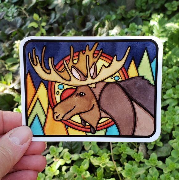 Forest Moose Sticker
