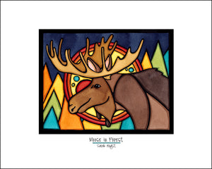 Moose in Forest - 8"x10" Overstock