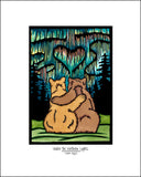Under the Northern Lights Bears - Simple Giclee Print