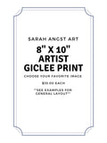 8"x10" Simple Giclee Print - Sarah Angst Art Greeting Cards, Giclee Prints, Jewelry, More