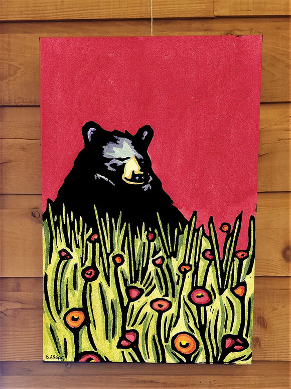 Naptime Bear Canvas - Sarah Angst Art Greeting Cards, Giclee Prints, Jewelry, More
