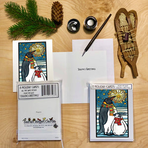 Penguins - Packaged Christmas Cards - Sarah Angst Art Greeting Cards, Giclee Prints, Jewelry, More