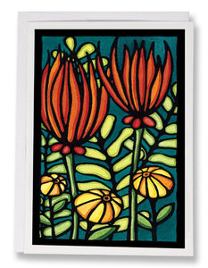 Fiery Flowers - 237 - Sarah Angst Art Greeting Cards, Giclee Prints, Jewelry, More