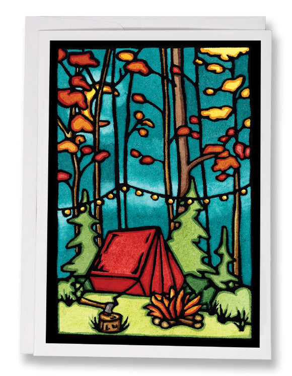 Evening at Camp - 238 - Sarah Angst Art Greeting Cards, Giclee Prints, Jewelry, More. Artist Greeting Cards for Sale.