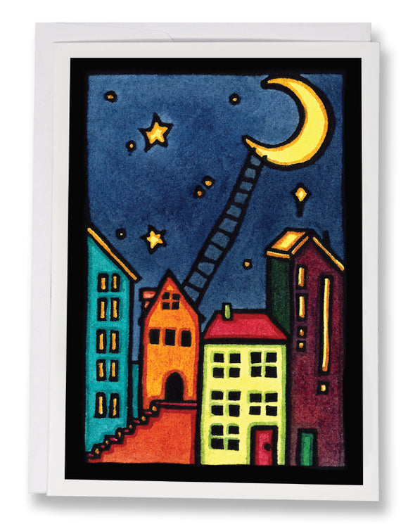 Climb to the Moon - 239 - Sarah Angst Art Greeting Cards, Giclee Prints, Jewelry, More