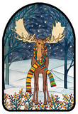Winter Moose Sticker