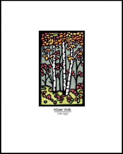 Autumn Woods - Simple Giclee Print - Sarah Angst Art Greeting Cards, Giclee Prints, Jewelry, More