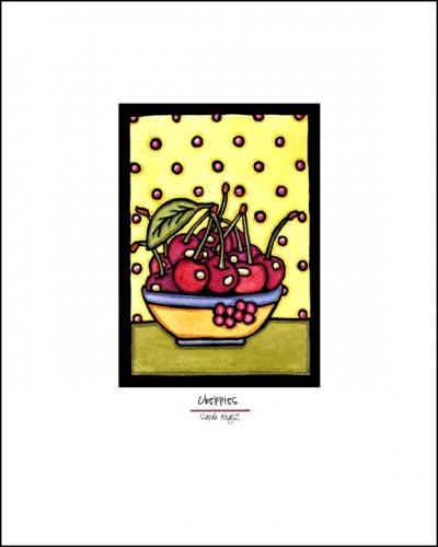 Bowl of Cherries - Simple Giclee Print - Sarah Angst Art Greeting Cards, Giclee Prints, Jewelry, More