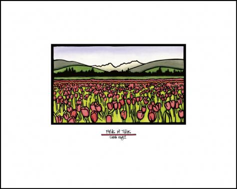Field of Tulips - Simple Giclee Print - Sarah Angst Art Greeting Cards, Giclee Prints, Jewelry, More