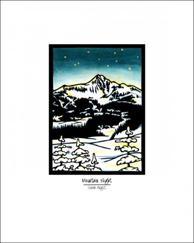 Mountain Night - Simple Giclee Print - Sarah Angst Art Greeting Cards, Giclee Prints, Jewelry, More