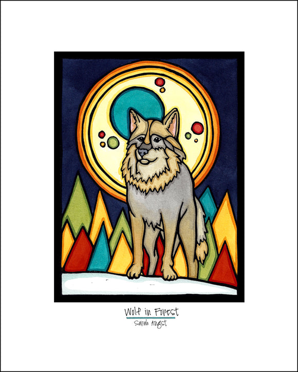 Wolf in Forest - Simple Giclee Print