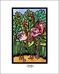 Flamingos - Simple Giclee Print