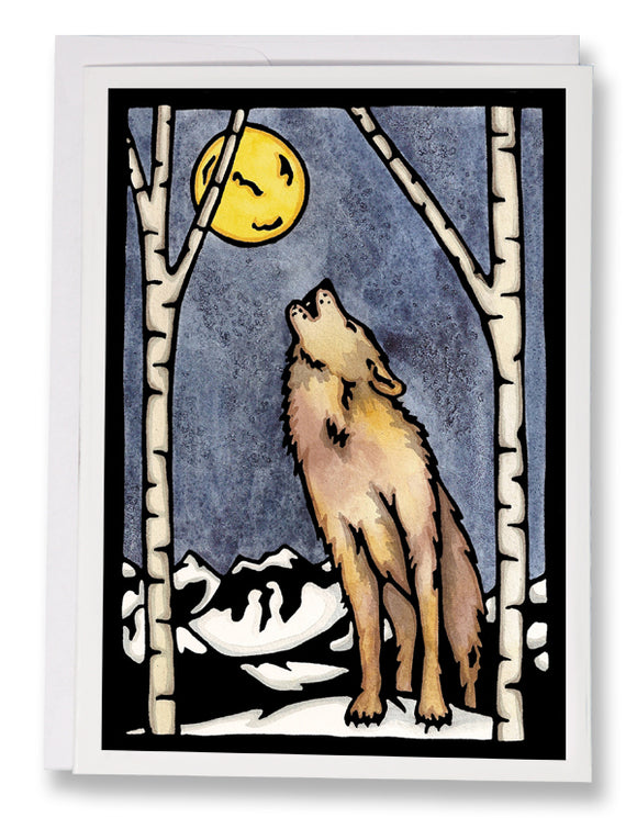 SA003: Wolf - Sarah Angst Art Greeting Cards, Giclee Prints, Jewelry, More
