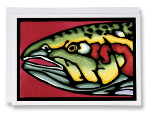 SA014: Head Shot Fish - Sarah Angst Art Greeting Cards, Giclee Prints, Jewelry, More