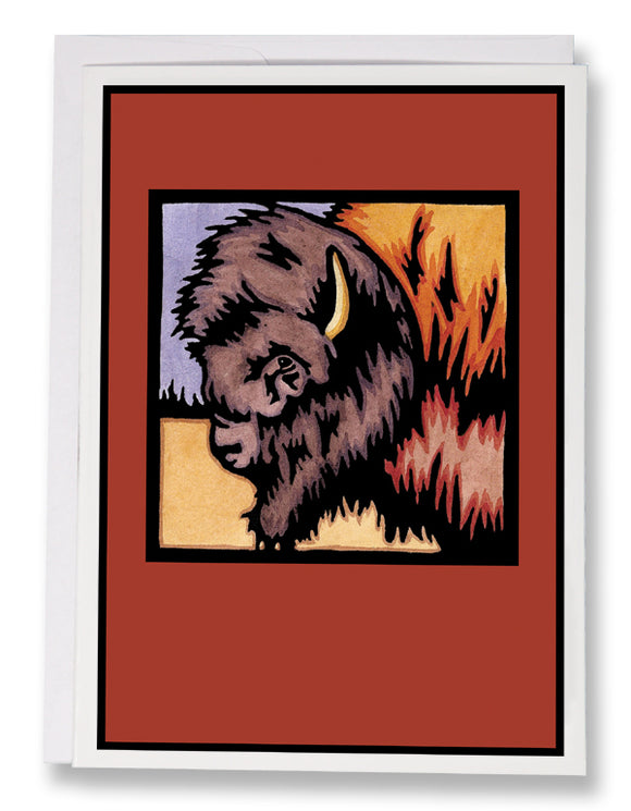 SA023: Brilliant Bison - Sarah Angst Art Greeting Cards, Giclee Prints, Jewelry, More