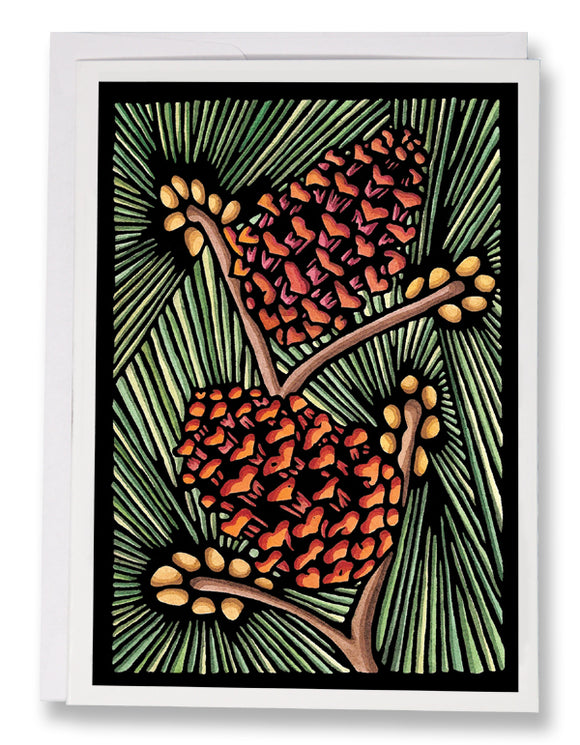 SA046: Pine Cones - Sarah Angst Art Greeting Cards, Giclee Prints, Jewelry, More
