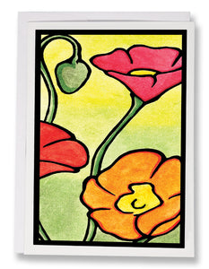 SA048: Poppies - Sarah Angst Art Greeting Cards, Giclee Prints, Jewelry, More
