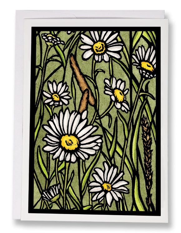 SA052: Nothing But Daisies - Sarah Angst Art Greeting Cards, Giclee Prints, Jewelry, More