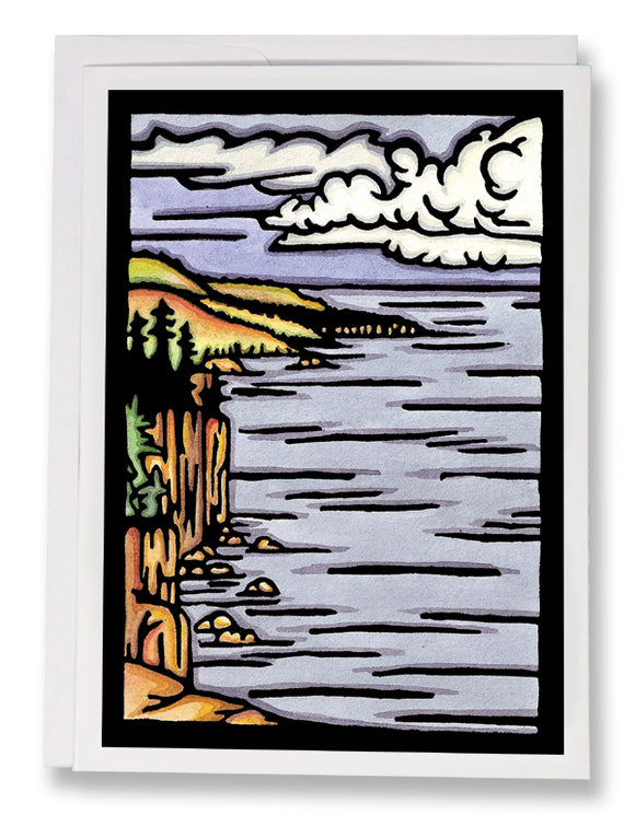 SA065: Autumn On The Lake - Sarah Angst Art Greeting Cards, Giclee Prints, Jewelry, More