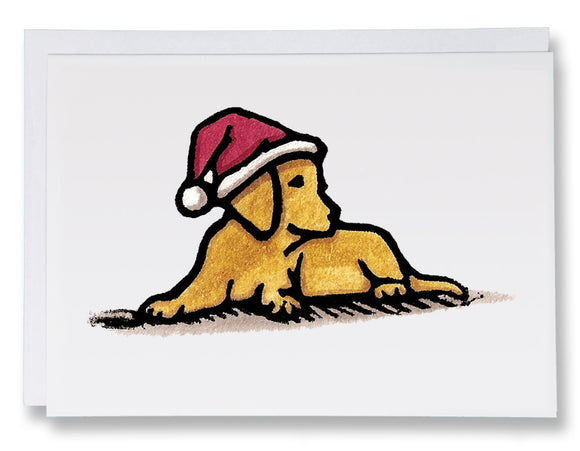 SA093: Santa's Pup - Sarah Angst Art Greeting Cards, Giclee Prints, Jewelry, More