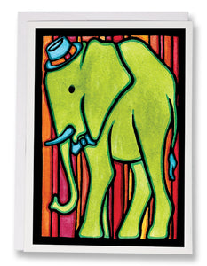 SA097: Elephant - Sarah Angst Art Greeting Cards, Giclee Prints, Jewelry, More