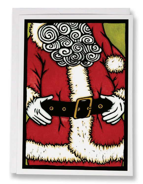 SA108: Santa's Belt - Sarah Angst Art Greeting Cards, Giclee Prints, Jewelry, More