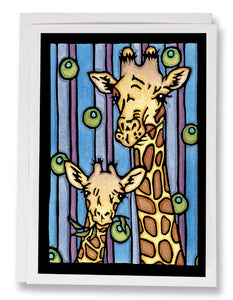 SA141: Giraffes - Sarah Angst Art Greeting Cards, Giclee Prints, Jewelry, More