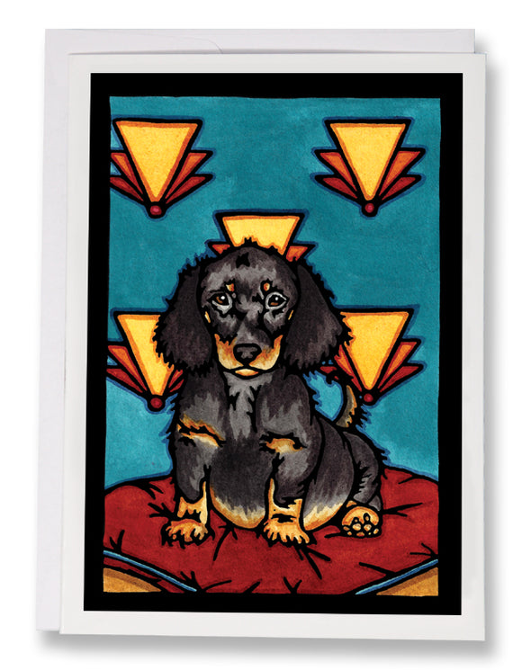 SA152: Dachshund Puppy - Sarah Angst Art Greeting Cards, Giclee Prints, Jewelry, More