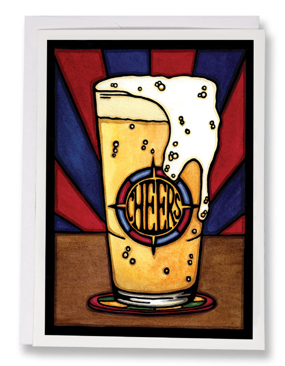 SA153: Cheers Beer - Sarah Angst Art Greeting Cards, Giclee Prints, Jewelry, More