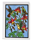 SA163: Hummingbirds - Sarah Angst Art Greeting Cards, Giclee Prints, Jewelry, More. Artist Greeting Cards for Sale.