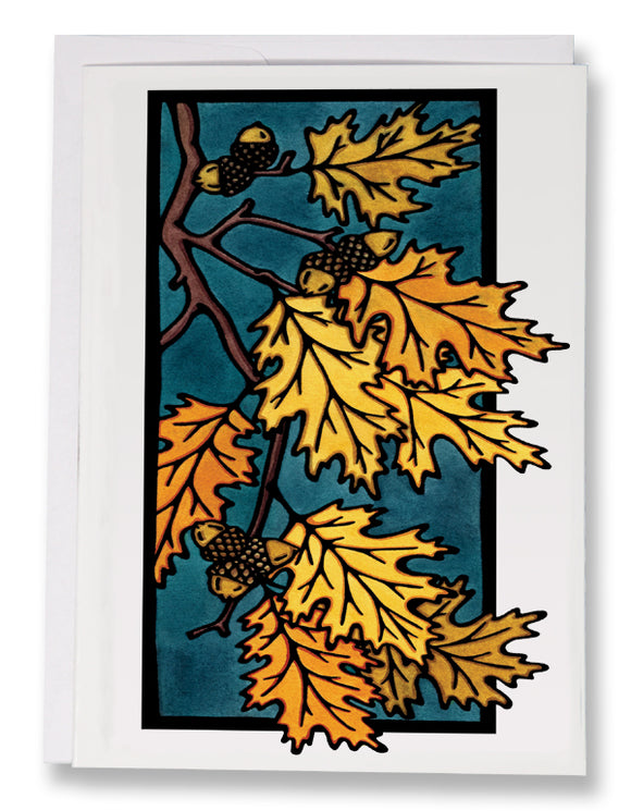 SA173: Oak Leaves - Sarah Angst Art Greeting Cards, Giclee Prints, Jewelry, More