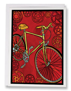 SA174: Bicycle - Sarah Angst Art Greeting Cards, Giclee Prints, Jewelry, More