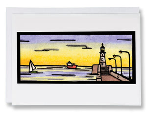 SA186: The Pier - Sarah Angst Art Greeting Cards, Giclee Prints, Jewelry, More