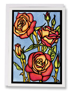 SA195: Roses - Sarah Angst Art Greeting Cards, Giclee Prints, Jewelry, More