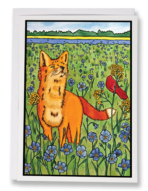 Fox & Friend - 199 - Sarah Angst Art Greeting Cards, Giclee Prints, Jewelry, More