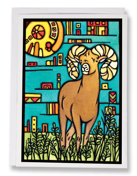Bighorn Sheep - 221 - Sarah Angst Art Greeting Cards, Giclee Prints, Jewelry, More