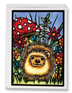Hedgehog - Sarah Angst Art Greeting Cards, Giclee Prints, Jewelry, More. Artist Greeting Cards for Sale.