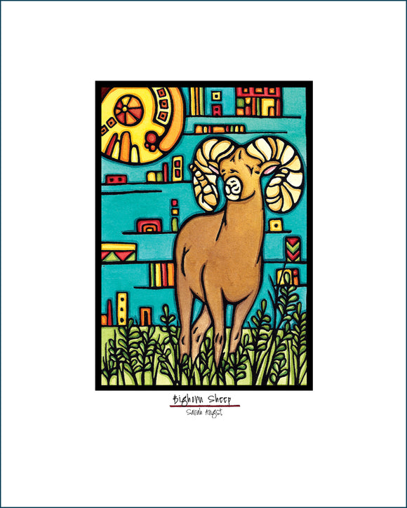 Bighorn Sheep - Simple Giclee Print - Sarah Angst Art Greeting Cards, Giclee Prints, Jewelry, More