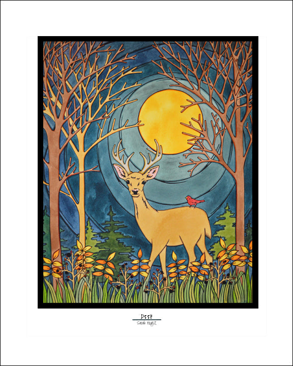 Deer - Simple Giclee Print - Sarah Angst Art Greeting Cards, Giclee Prints, Jewelry, More