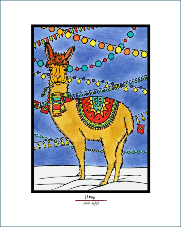 Llama - Simple Giclee Print - Sarah Angst Art Greeting Cards, Giclee Prints, Jewelry, More