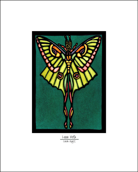 Luna Moth - Simple Giclee Print - Sarah Angst Art Greeting Cards, Giclee Prints, Jewelry, More