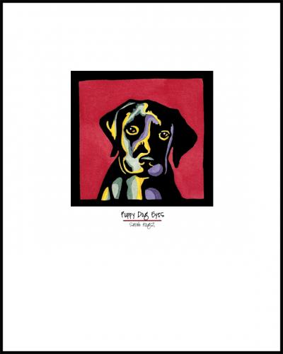 Puppy Dog Eyes - Simple Giclee Print - Sarah Angst Art Greeting Cards, Giclee Prints, Jewelry, More